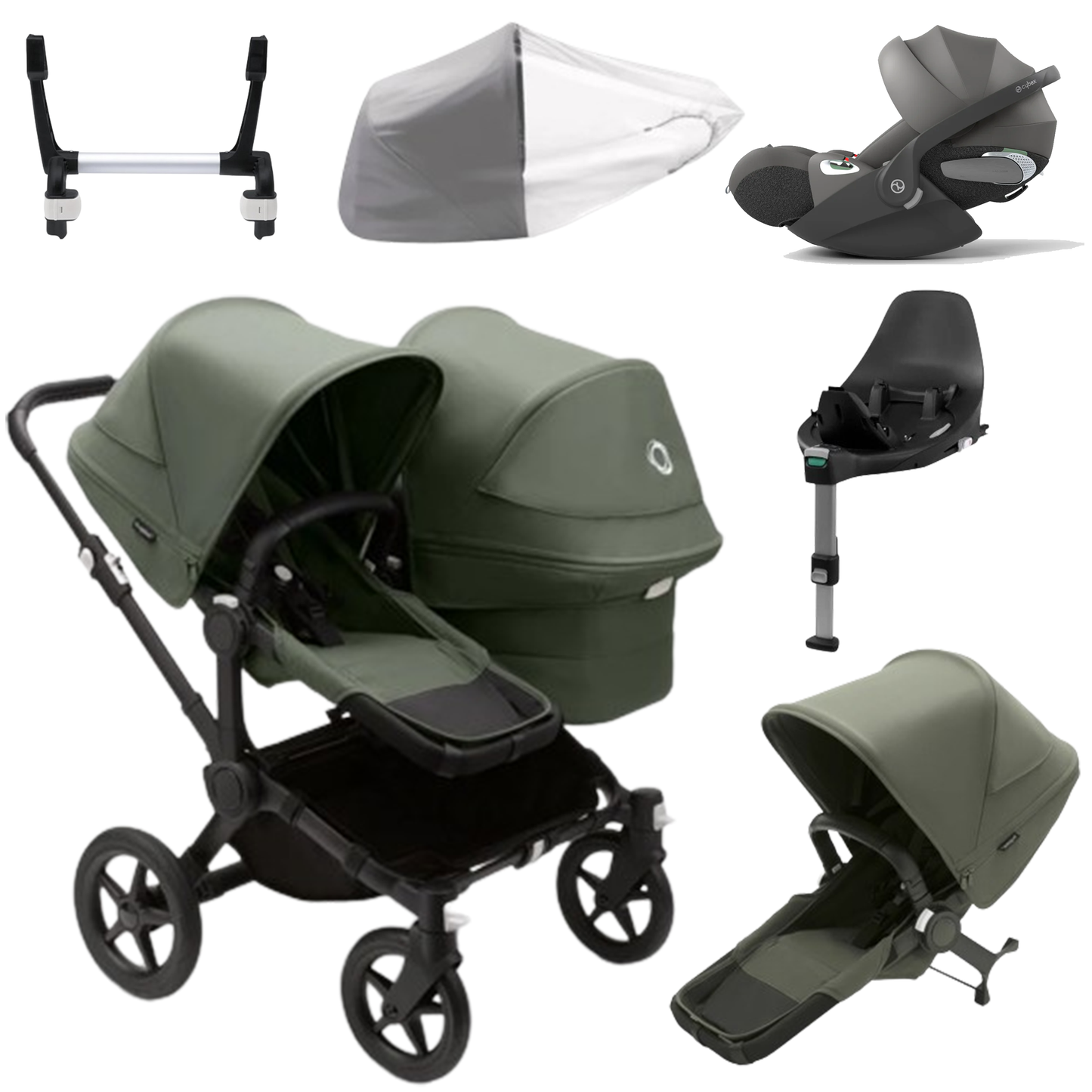 Bugaboo Donkey 5 Duo (Double) with Cybex Cloud T and Base T