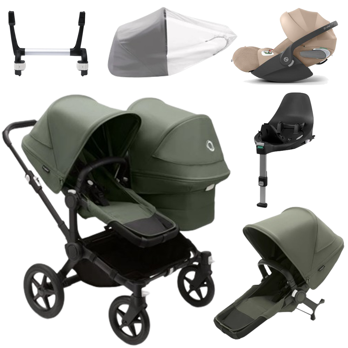 Bugaboo Donkey 5 Duo (Double) with Cybex Cloud T and Base T