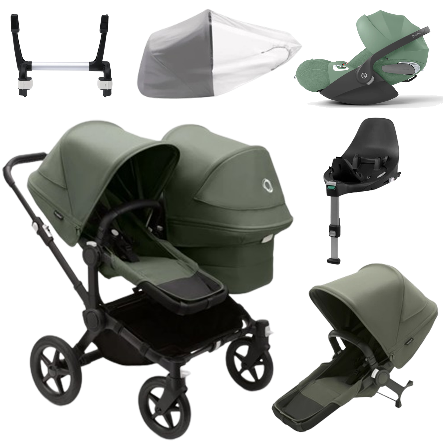 Bugaboo Donkey 5 Duo (Double) with Cybex Cloud T and Base T