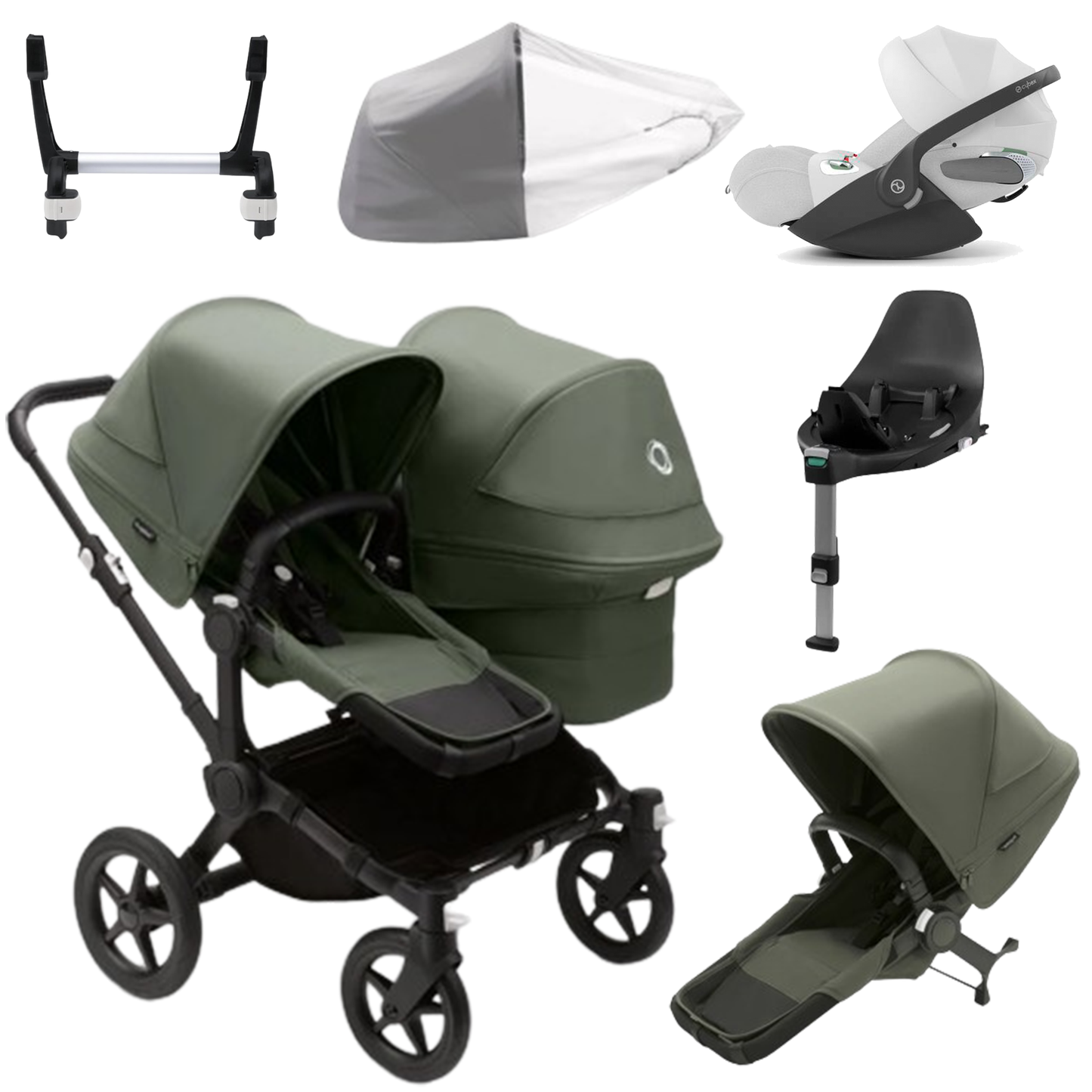Bugaboo Donkey 5 Duo (Double) with Cybex Cloud T and Base T