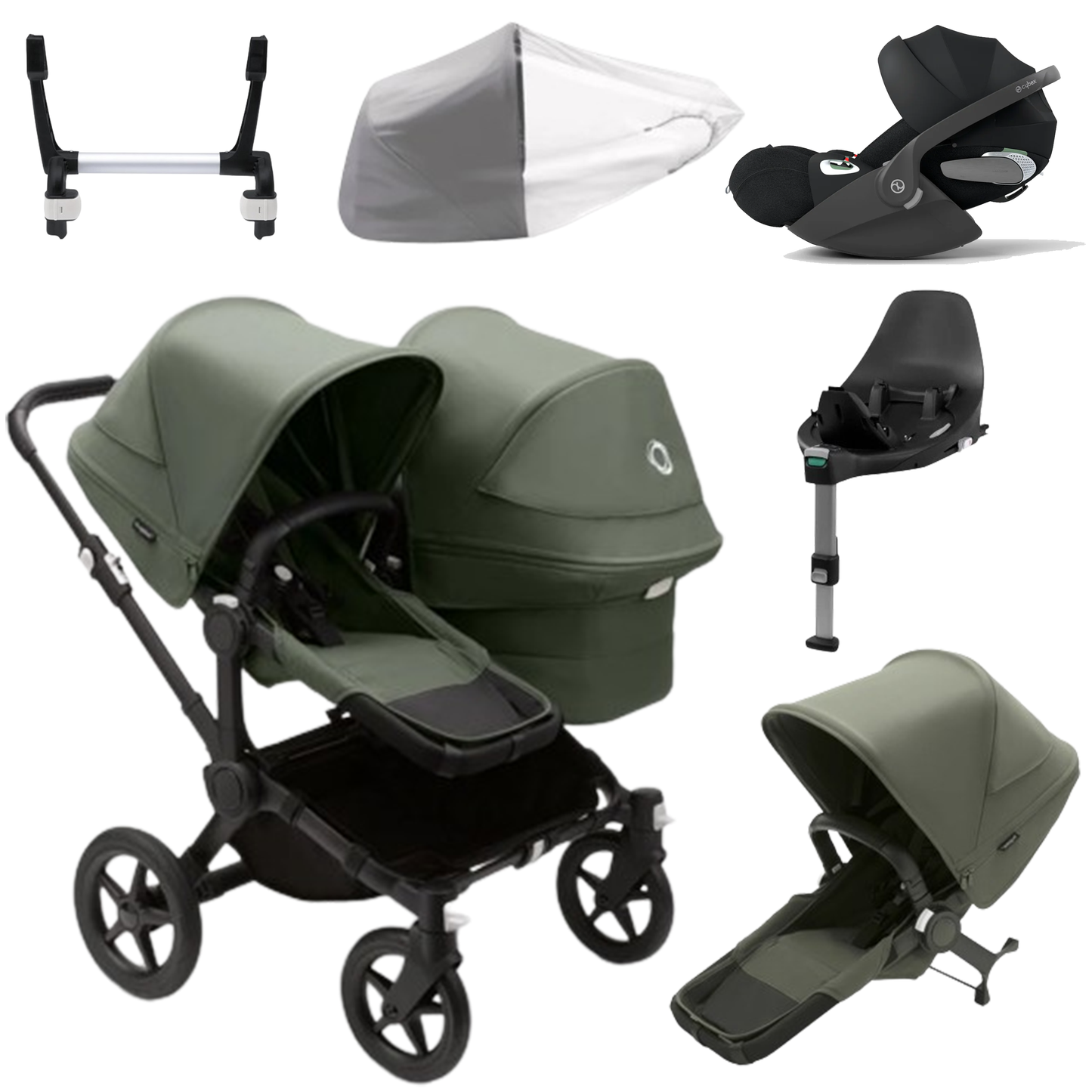 Bugaboo Donkey 5 Duo (Double) with Cybex Cloud T and Base T