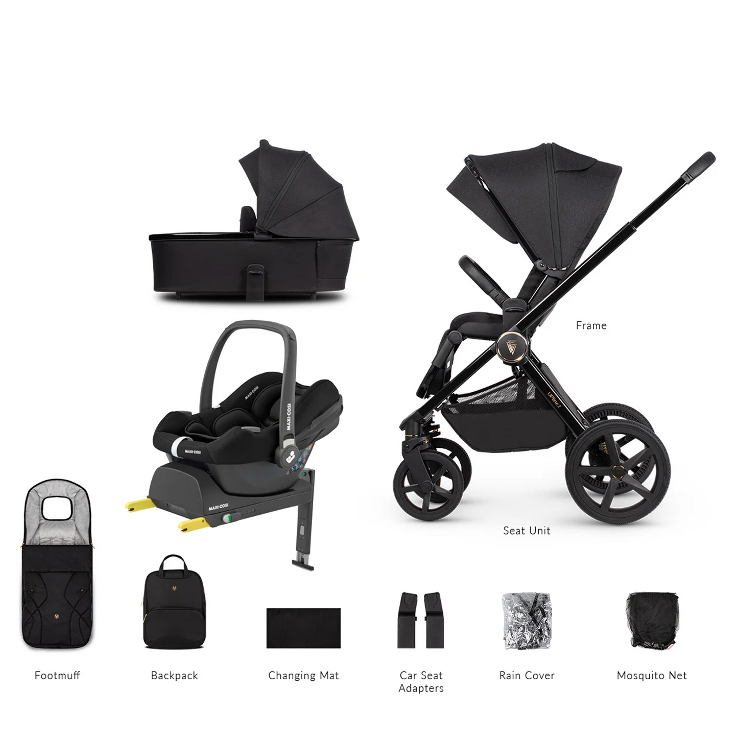 Venicci Upline 2 - 3 in 1 with Maxi Cosi CabrioFix and Base