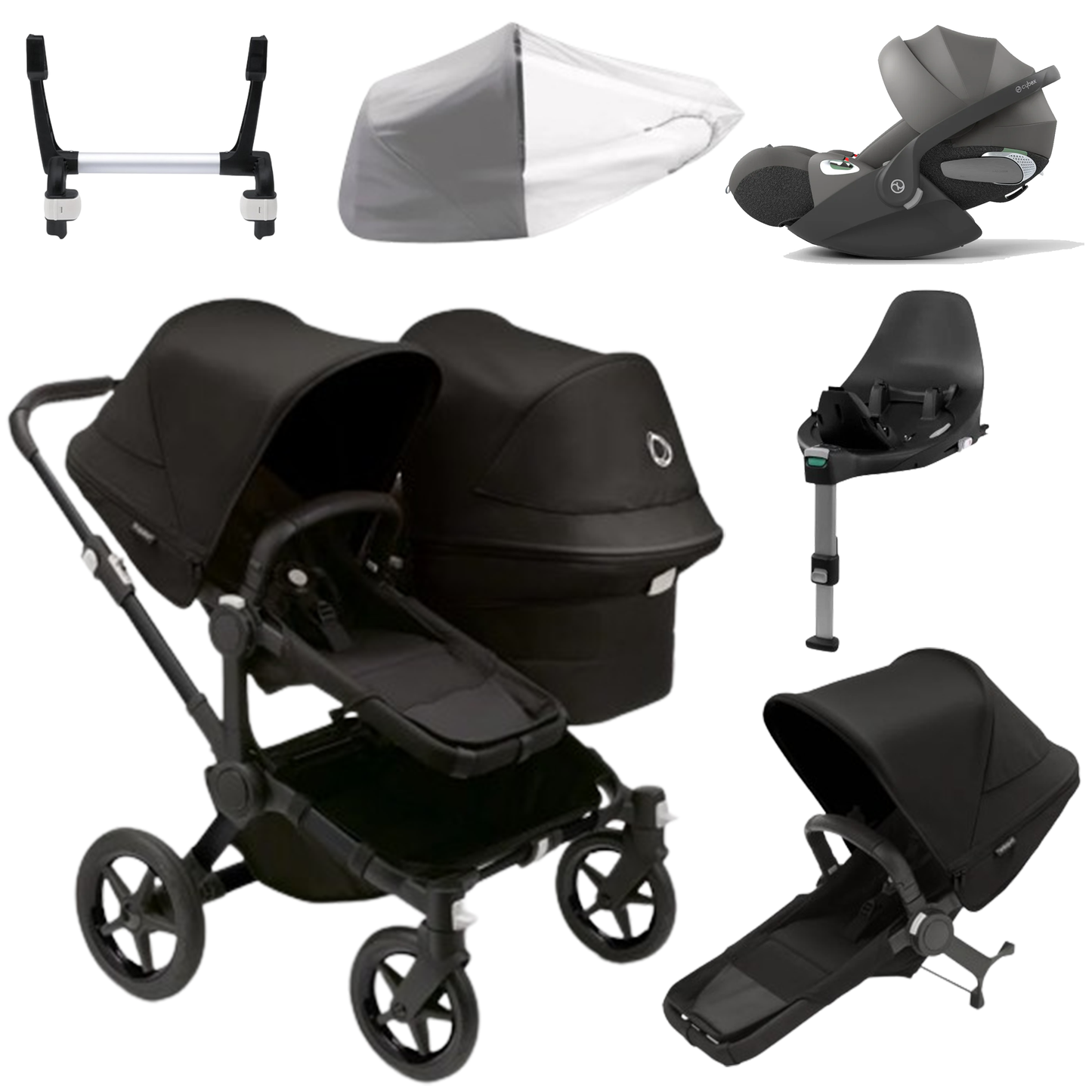 Bugaboo Donkey 5 Duo (Double) with Cybex Cloud T and Base T