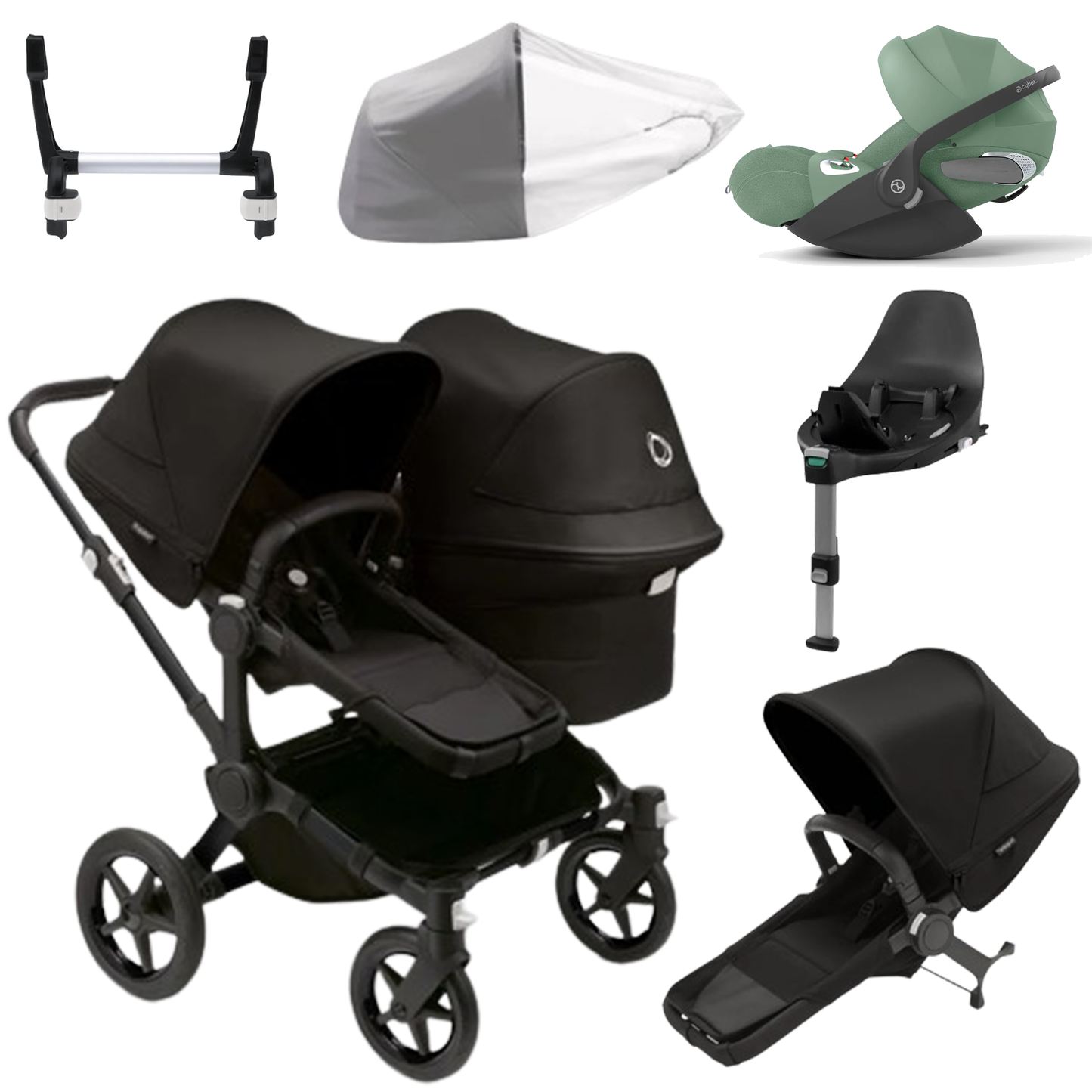 Bugaboo Donkey 5 Duo (Double) with Cybex Cloud T and Base T