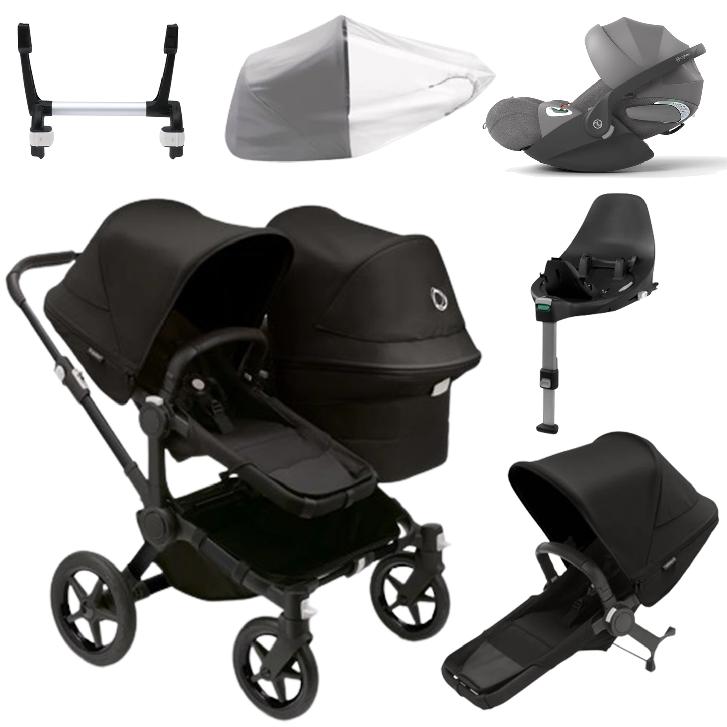 Bugaboo Donkey 5 Duo (Double) with Cybex Cloud T and Base T