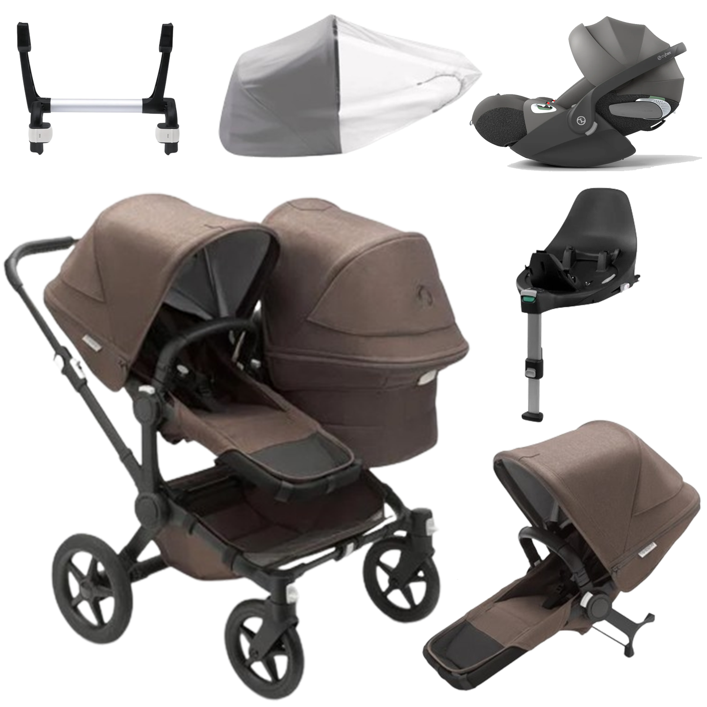 Bugaboo Donkey 5 Duo (Double) with Cybex Cloud T and Base T