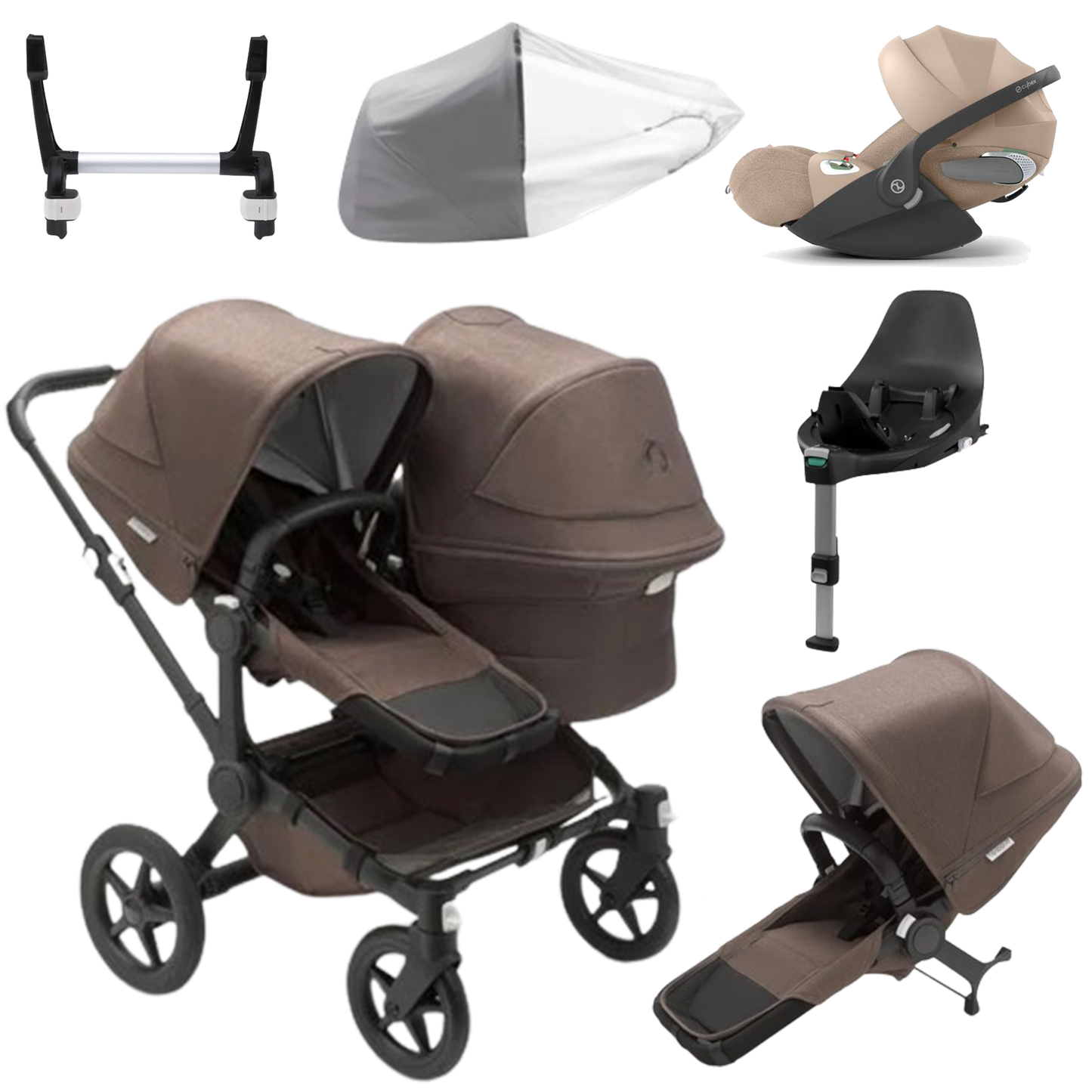 Bugaboo Donkey 5 Duo (Double) with Cybex Cloud T and Base T