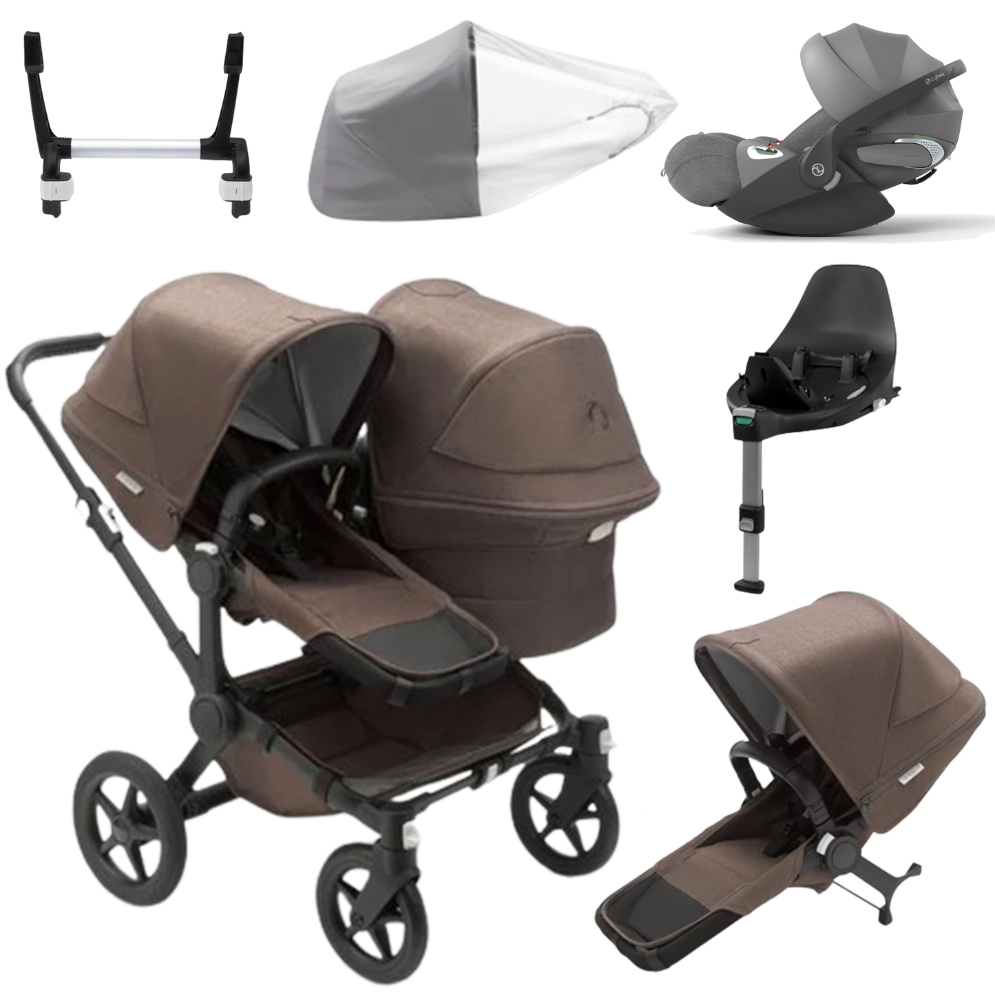 Bugaboo Donkey 5 Duo (Double) with Cybex Cloud T and Base T