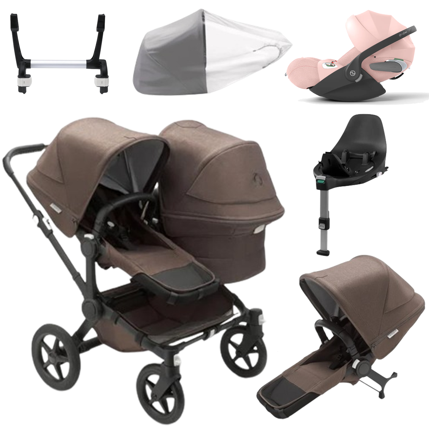 Bugaboo Donkey 5 Duo (Double) with Cybex Cloud T and Base T