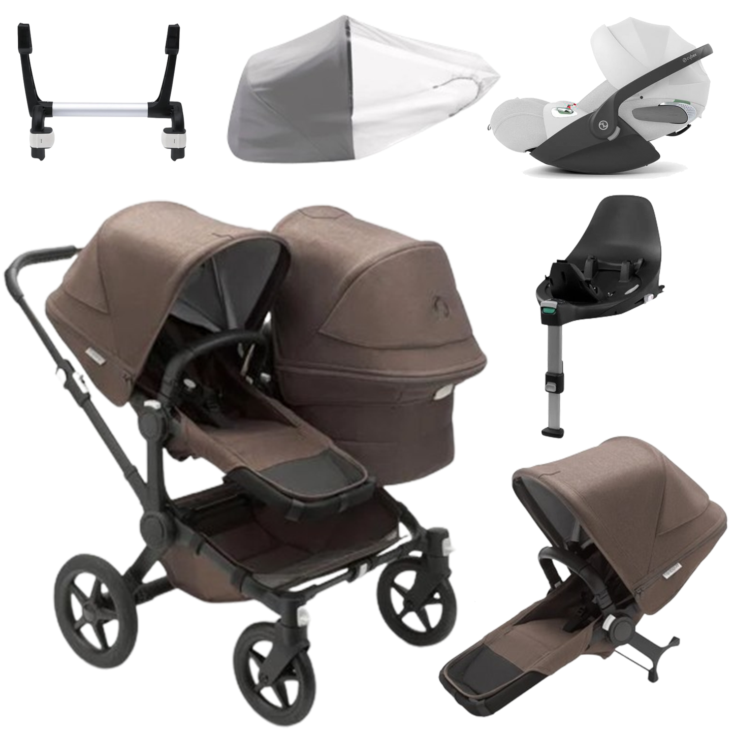 Bugaboo Donkey 5 Duo (Double) with Cybex Cloud T and Base T