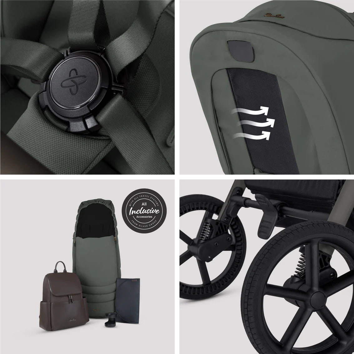 Silver Cross Breez Buggy with Silver Cross Glide 360 Car Seat and Base
