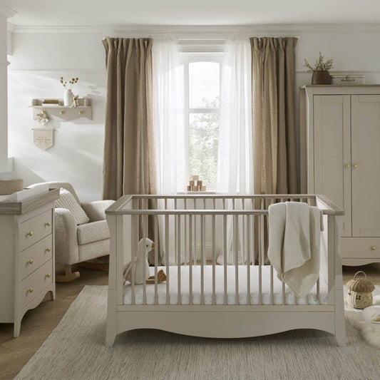 CuddleCo Clara 3 Piece Set with Cot Bed, Dresser and Wardrobe