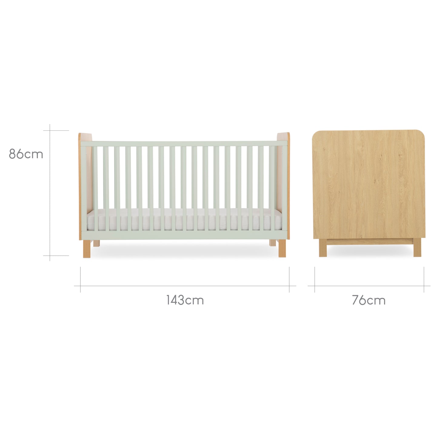 CuddleCo Remi 3 Piece set with Cotbed, Dresser and Wardrobe