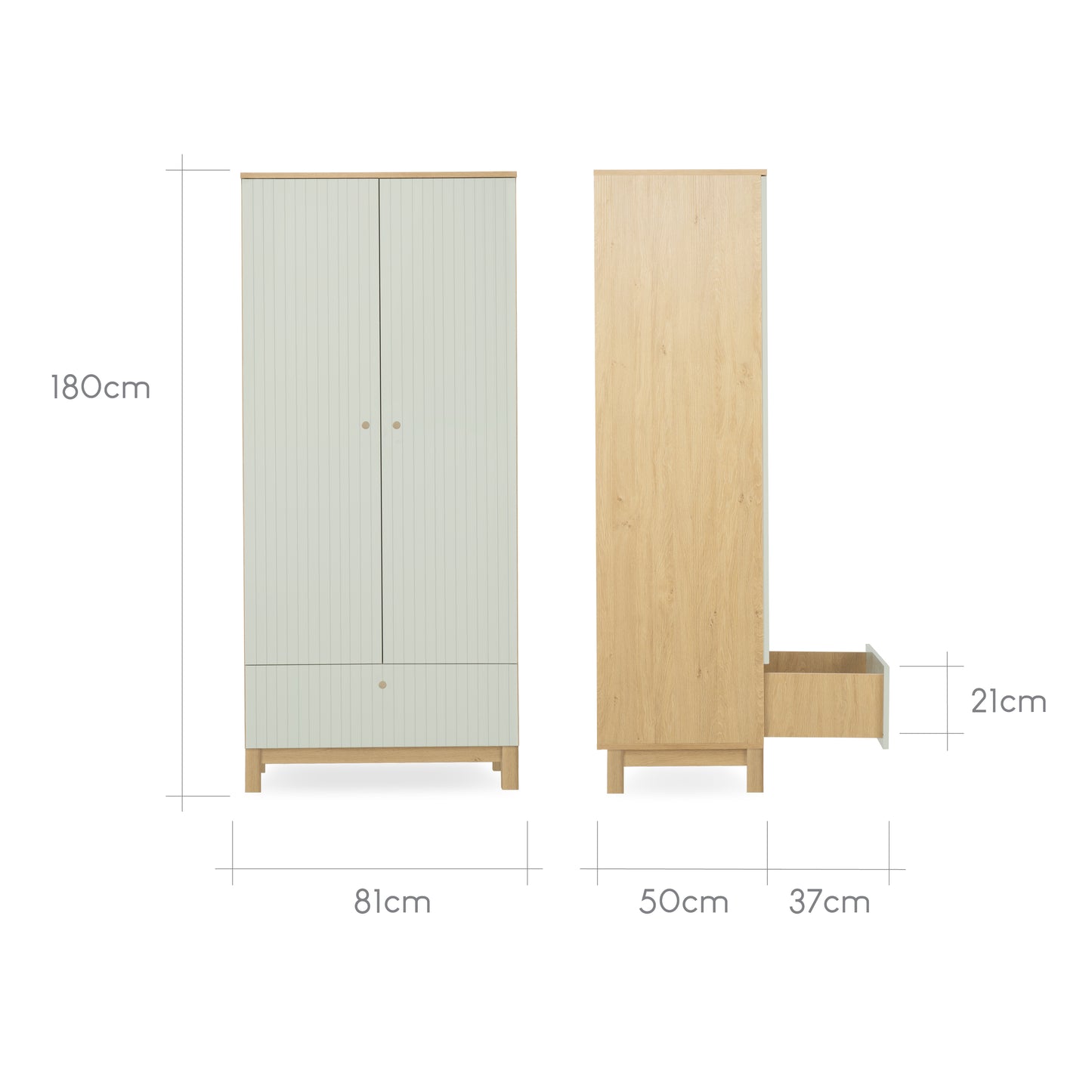CuddleCo Remi 3 Piece set with Cotbed, Dresser and Wardrobe