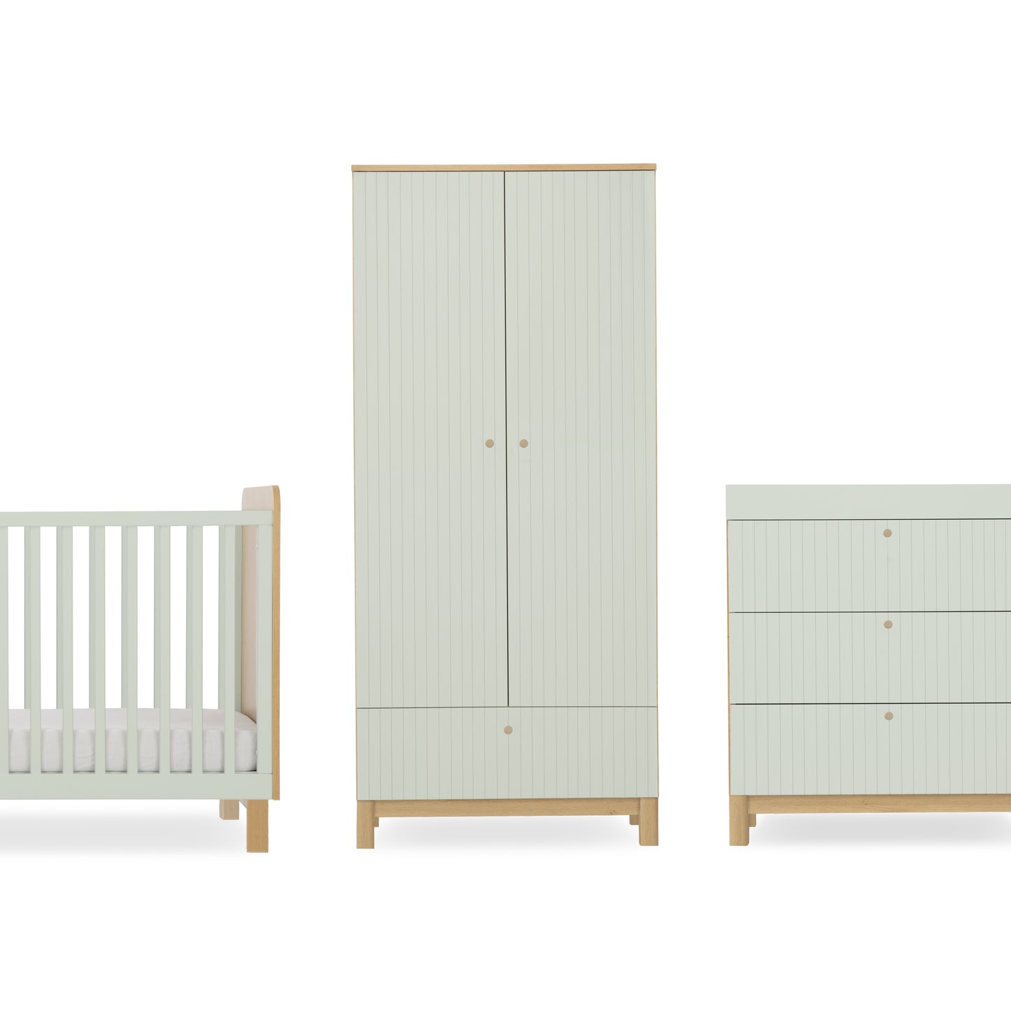 CuddleCo Remi 3 Piece set with Cotbed, Dresser and Wardrobe