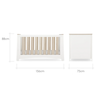 CuddleCo Ada 2 Piece Set with Cot Bed and Drawer Dresser