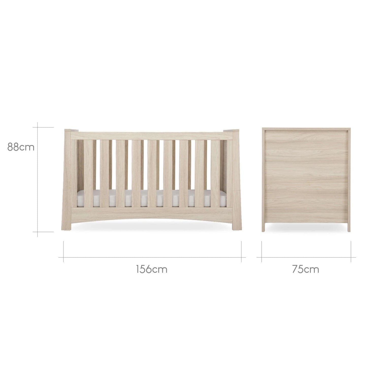 CuddleCo Isla 2 Piece Set with Cot Bed and Drawer Dresser