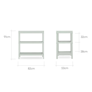 CuddleCo Nola 3 Piece Set with Cot Bed, Open Changer and Clothes Rail