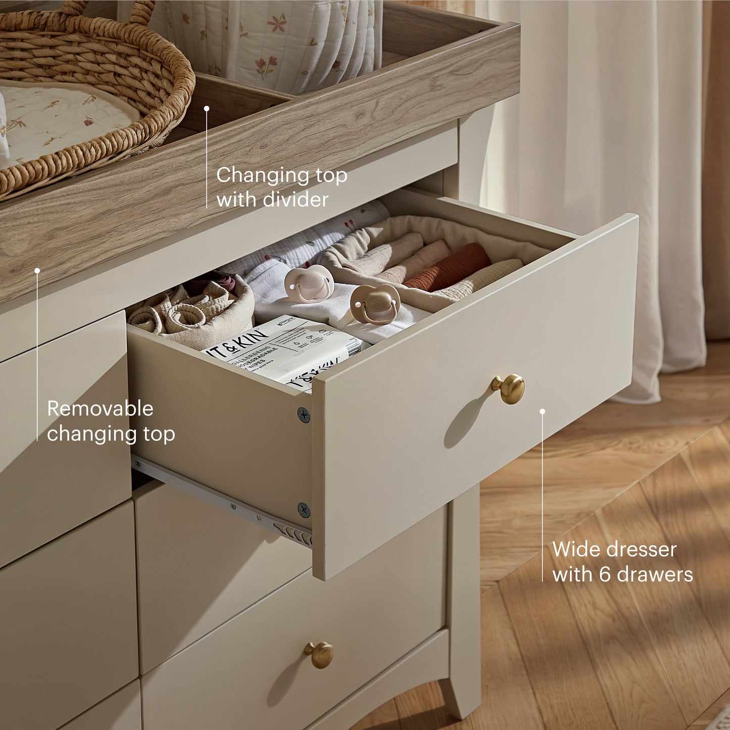 CuddleCo Clara Luxe 2 Piece set with Cotbed and Dresser