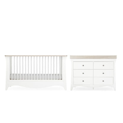 CuddleCo Clara Luxe 2 Piece set with Cotbed and Dresser