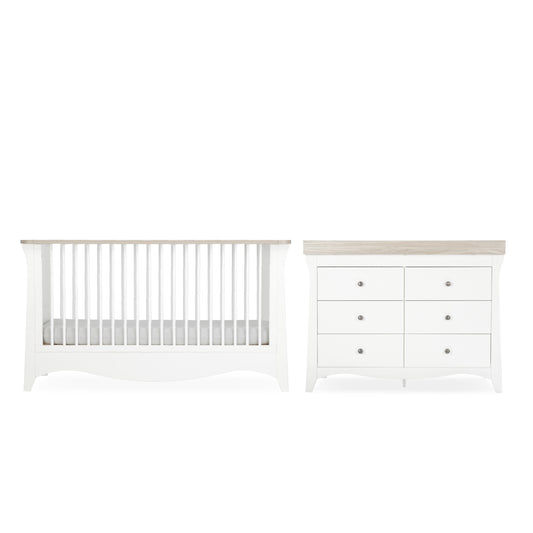 CuddleCo Clara Luxe 2 Piece set with Cotbed and Dresser