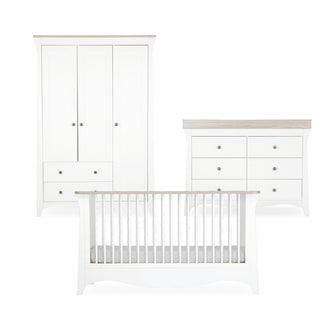 CuddleCo Clara Luxe 3 Piece set with Cotbed, Dresser and Wardrobe