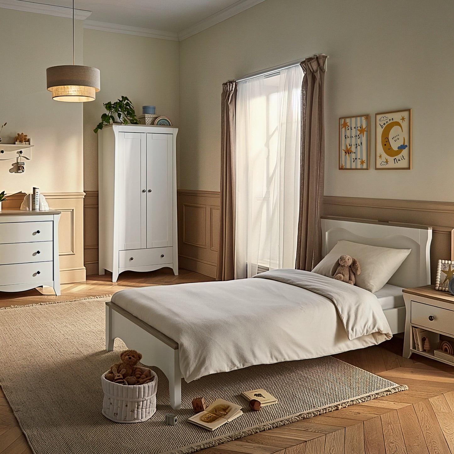 CuddleCo Clara Luxe 3 Piece set with Cotbed, Dresser and Wardrobe