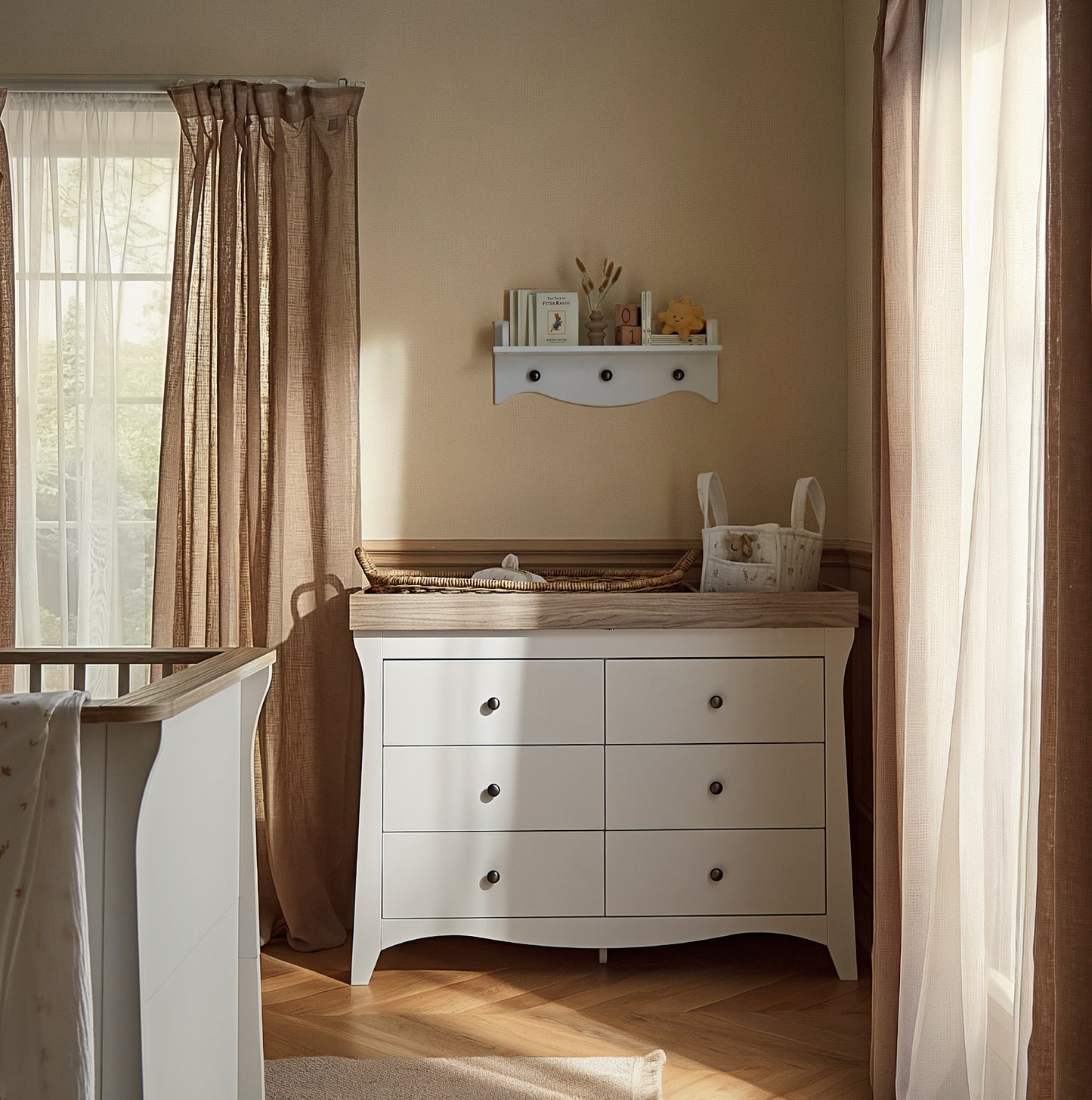 CuddleCo Clara Luxe 3 Piece set with Cotbed, Dresser and Wardrobe