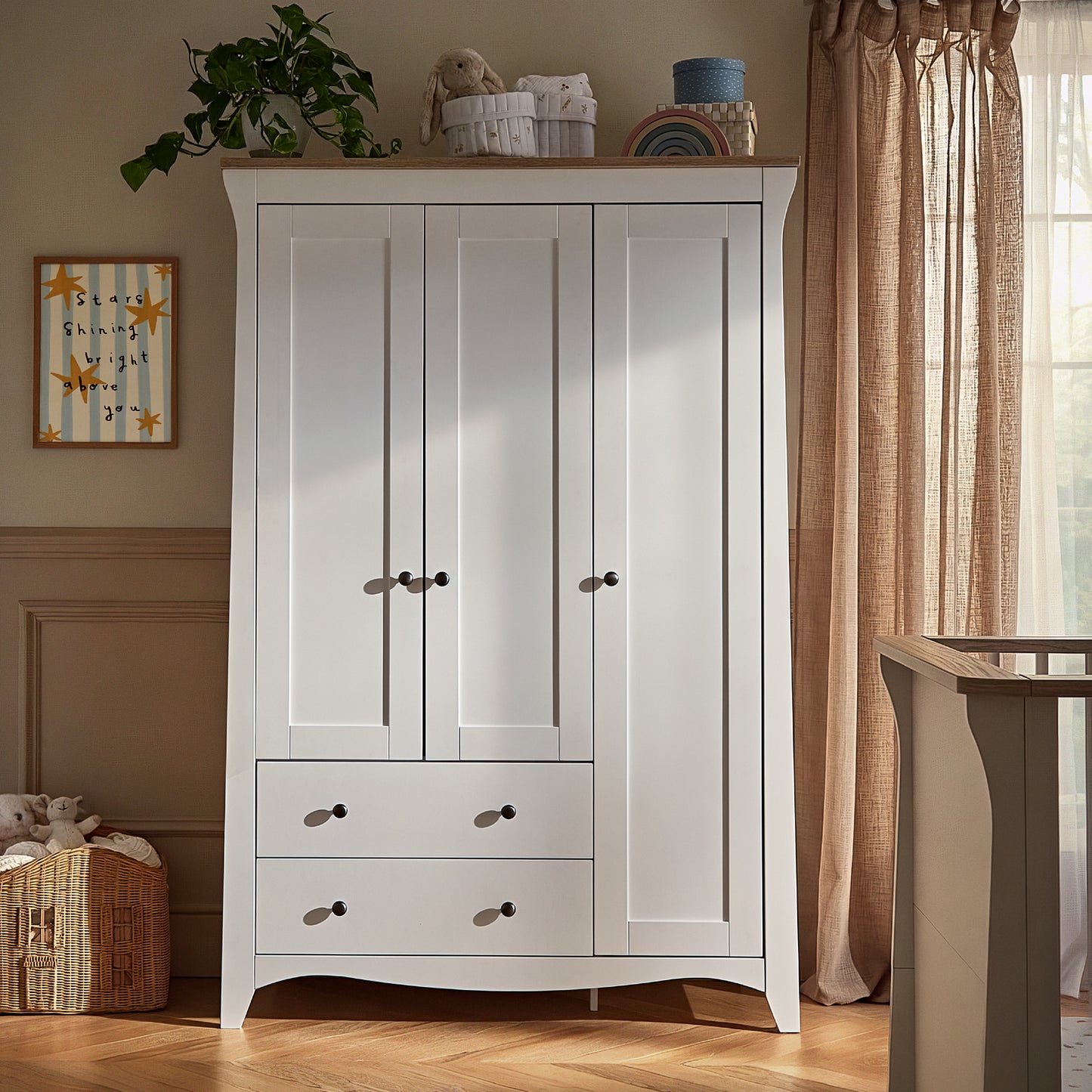 CuddleCo Clara Luxe 3 Piece set with Cotbed, Dresser and Wardrobe