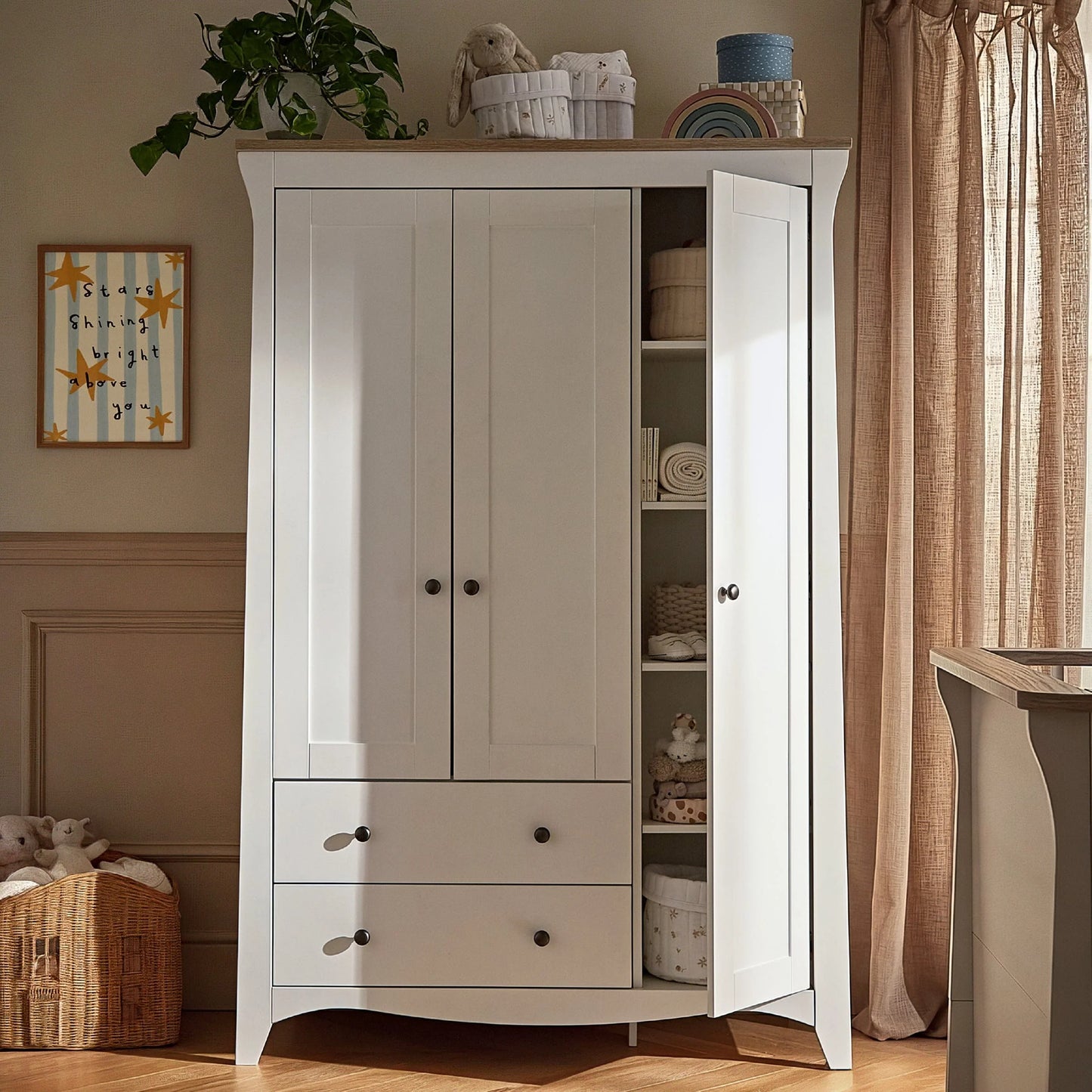 CuddleCo Clara 3 Door Triple Wardrobe