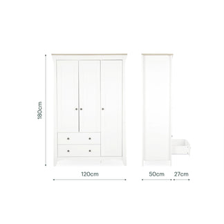 CuddleCo Clara 3 Door Triple Wardrobe