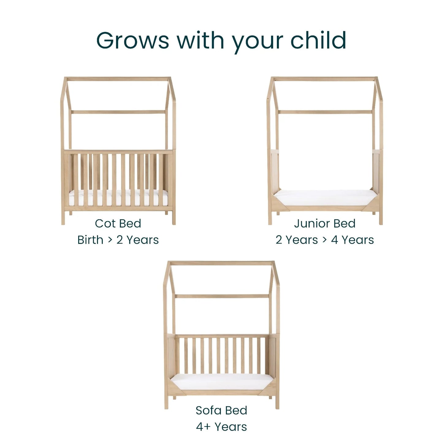 Tutti Bambini Casa 3 in 1 Cot Bed 120 x 60cm