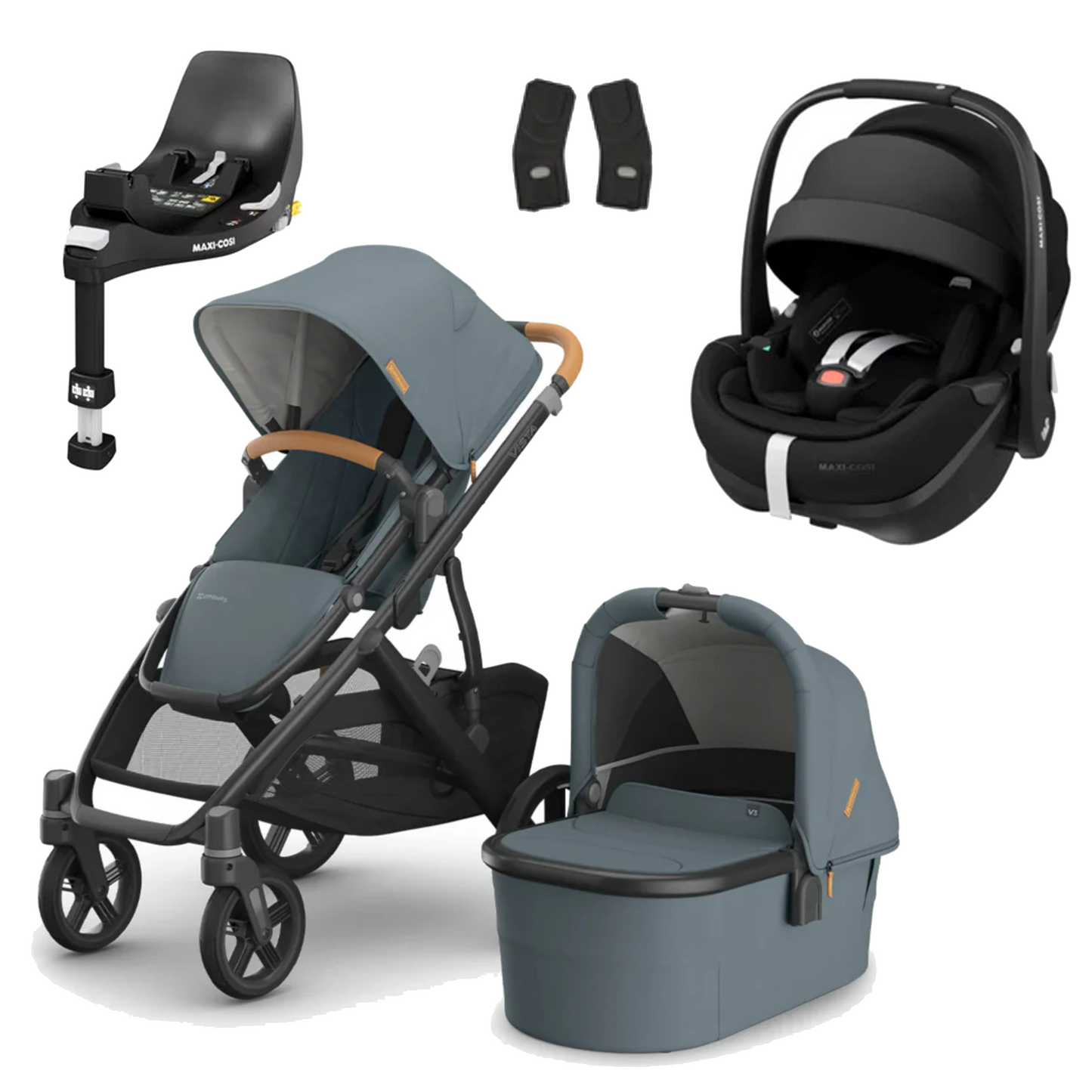 UPPAbaby Vista V3 Buggy with Maxi Cosi Pebble 360 Pro2 and Familyfix Pro Isofix Base
