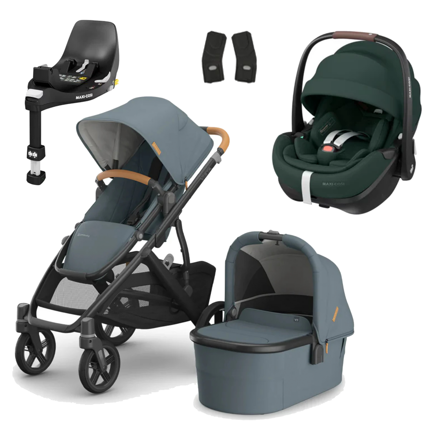 UPPAbaby Vista V3 Buggy with Maxi Cosi Pebble 360 Pro2 and Familyfix Pro Isofix Base
