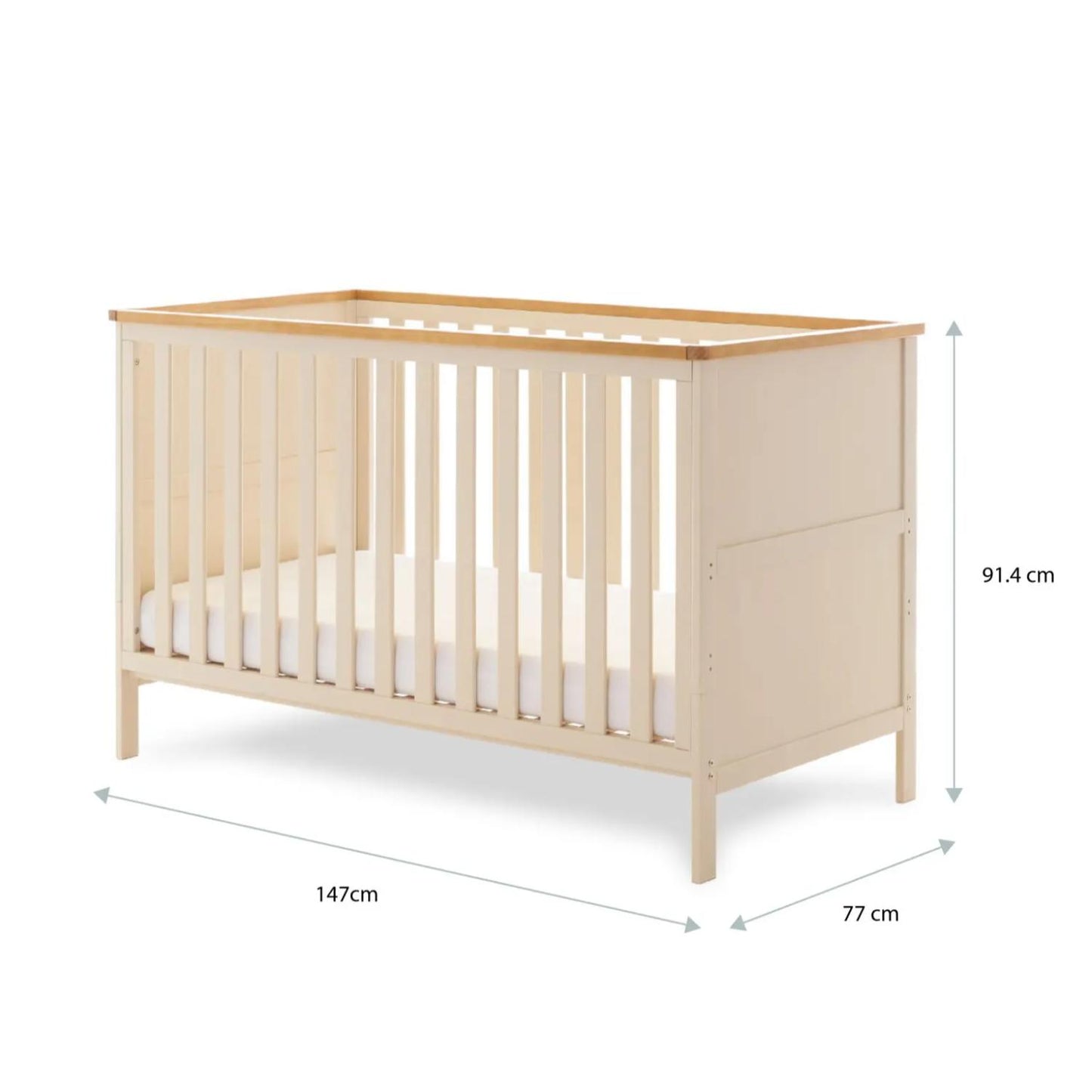 Obaby Evie 3 Piece Range with Cot Bed, Dresser Changer and Wardrobe