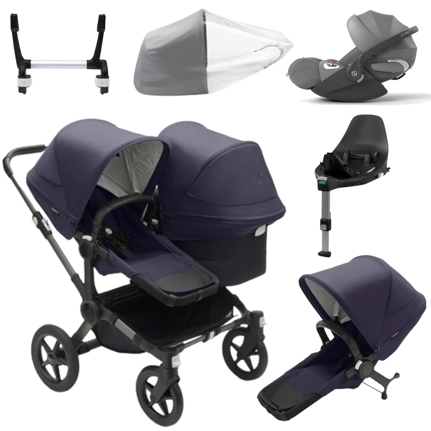 Bugaboo Donkey 5 Duo (Double) with Cybex Cloud T and Base T