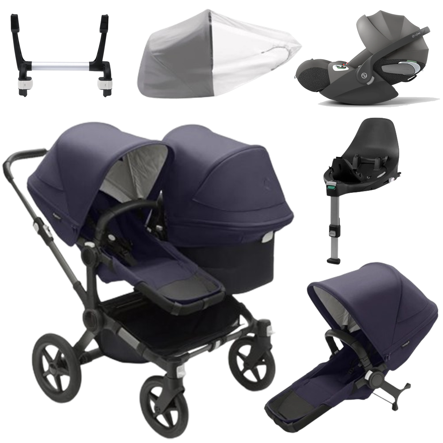 Bugaboo Donkey 5 Duo (Double) with Cybex Cloud T and Base T