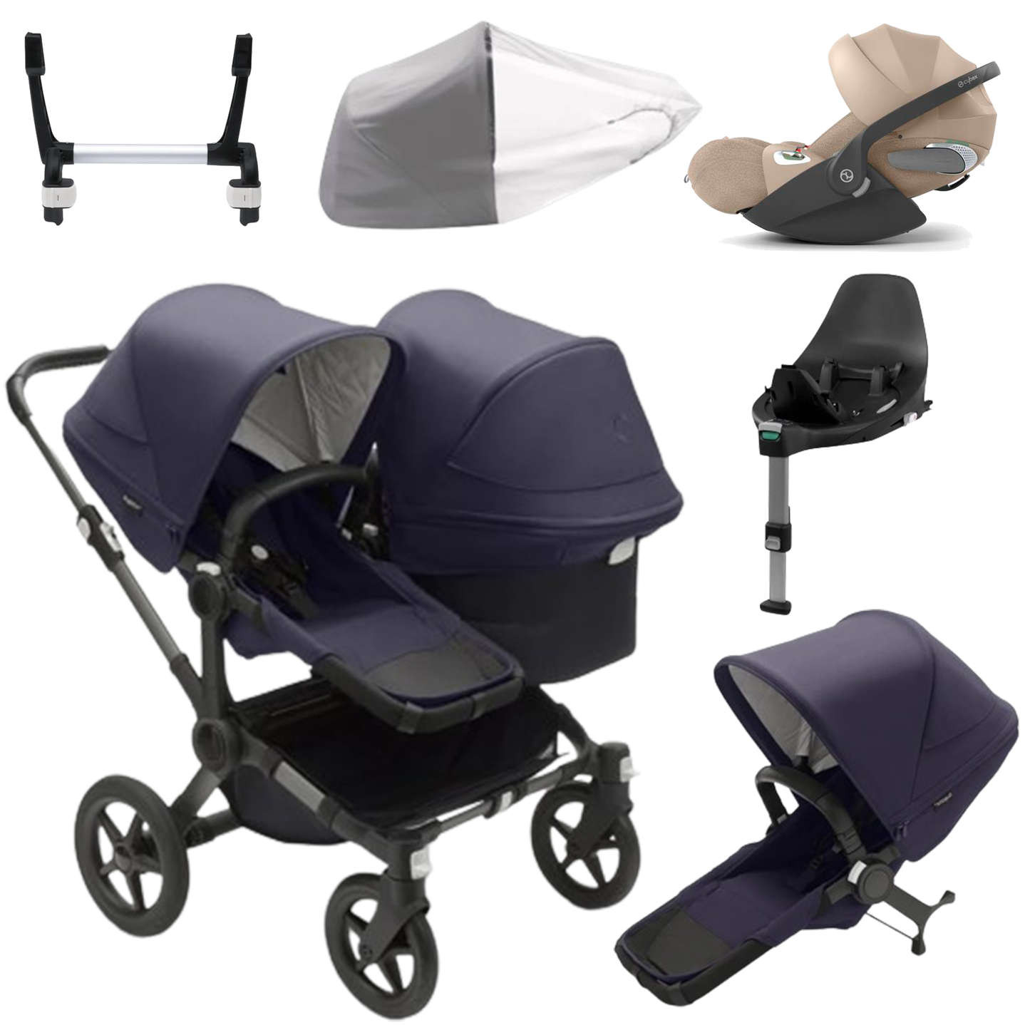 Bugaboo Donkey 5 Duo (Double) with Cybex Cloud T and Base T