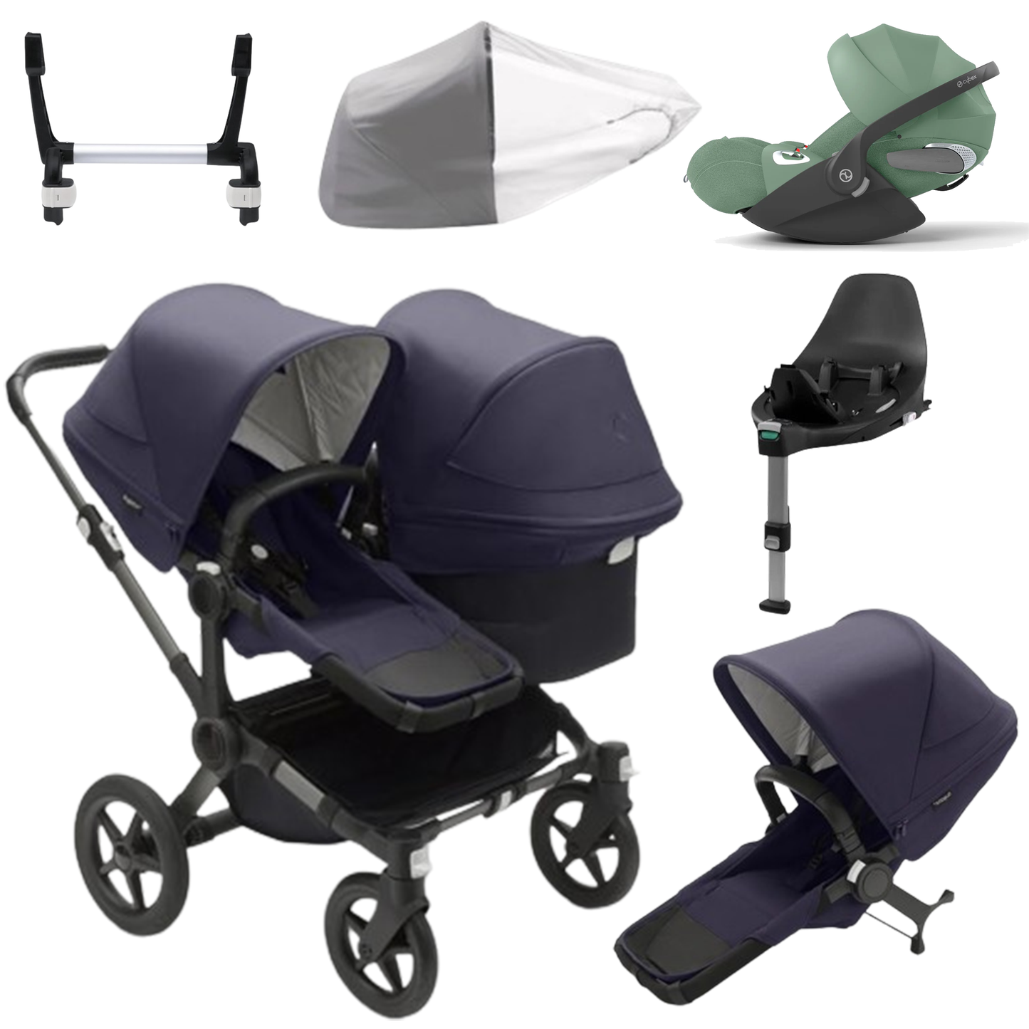 Bugaboo Donkey 5 Duo (Double) with Cybex Cloud T and Base T