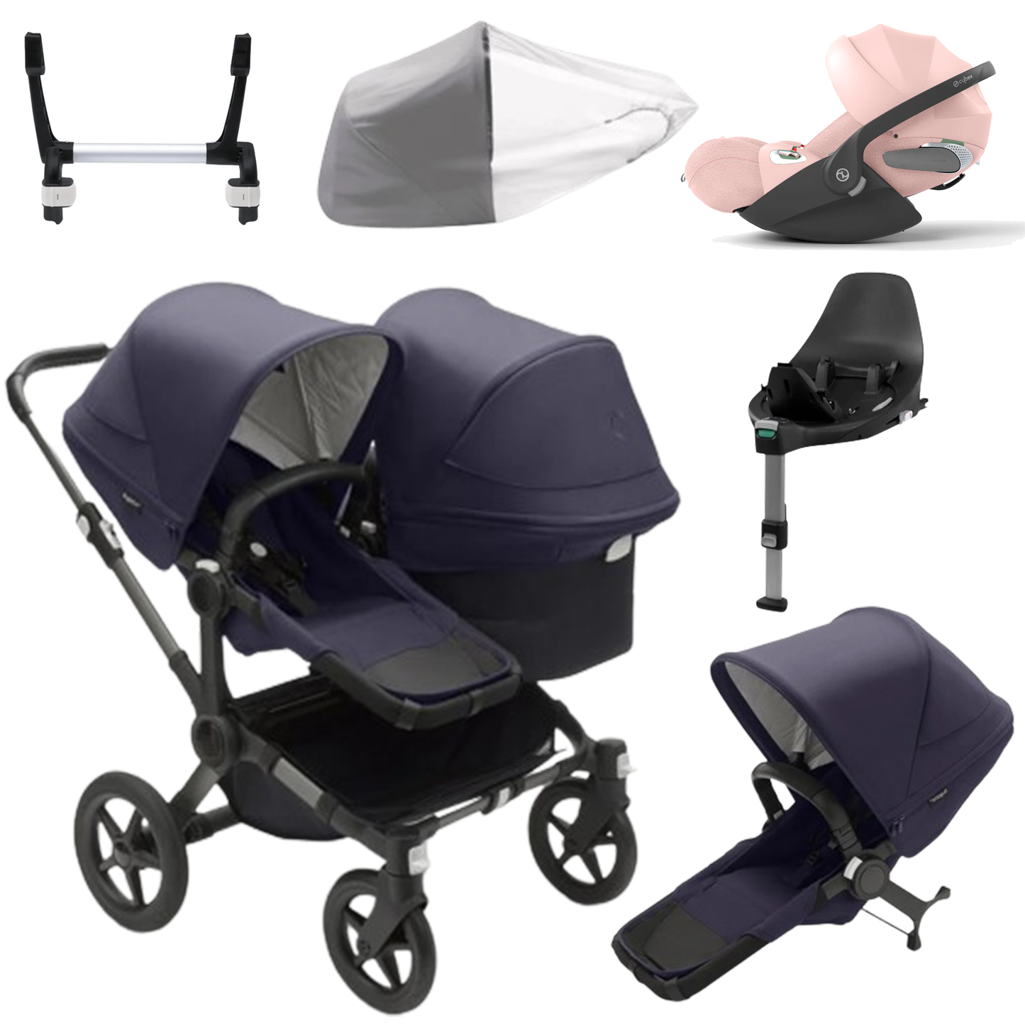 Bugaboo Donkey 5 Duo (Double) with Cybex Cloud T and Base T
