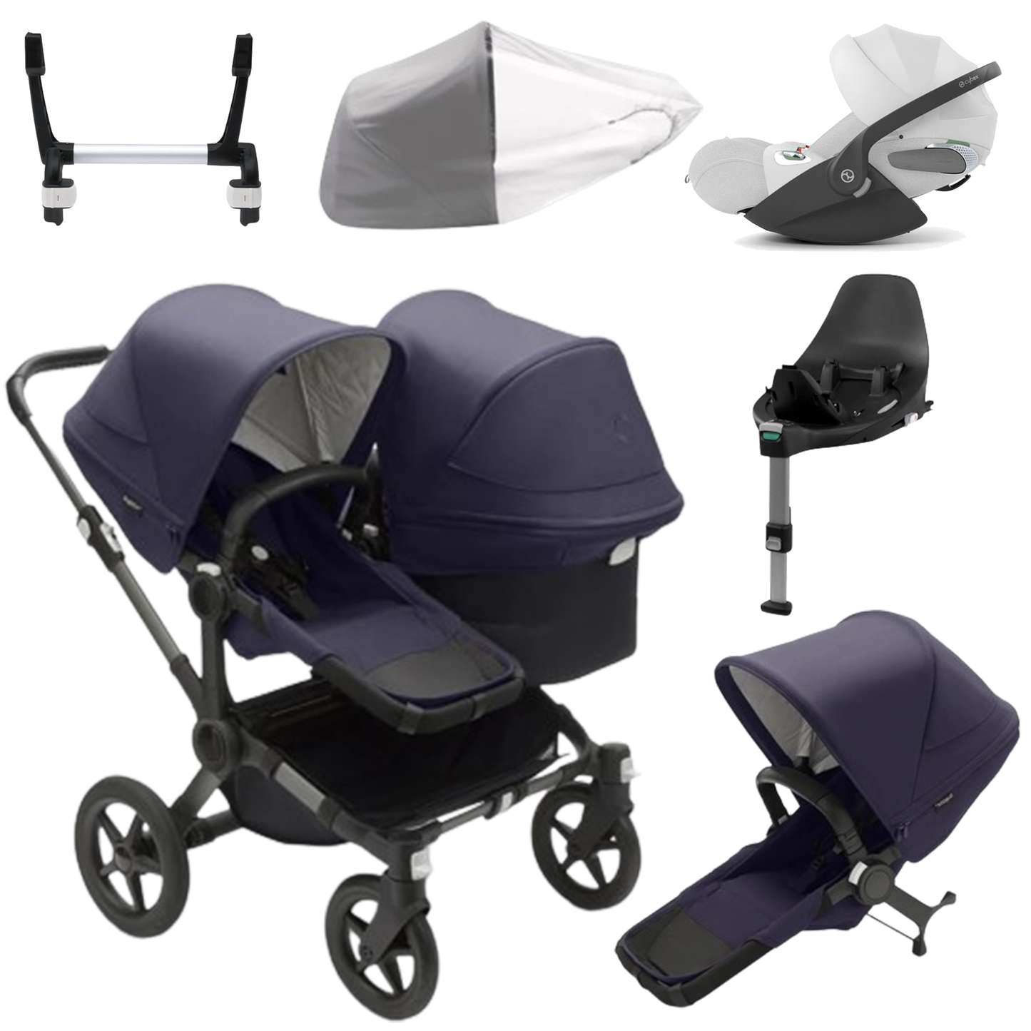 Bugaboo Donkey 5 Duo (Double) with Cybex Cloud T and Base T