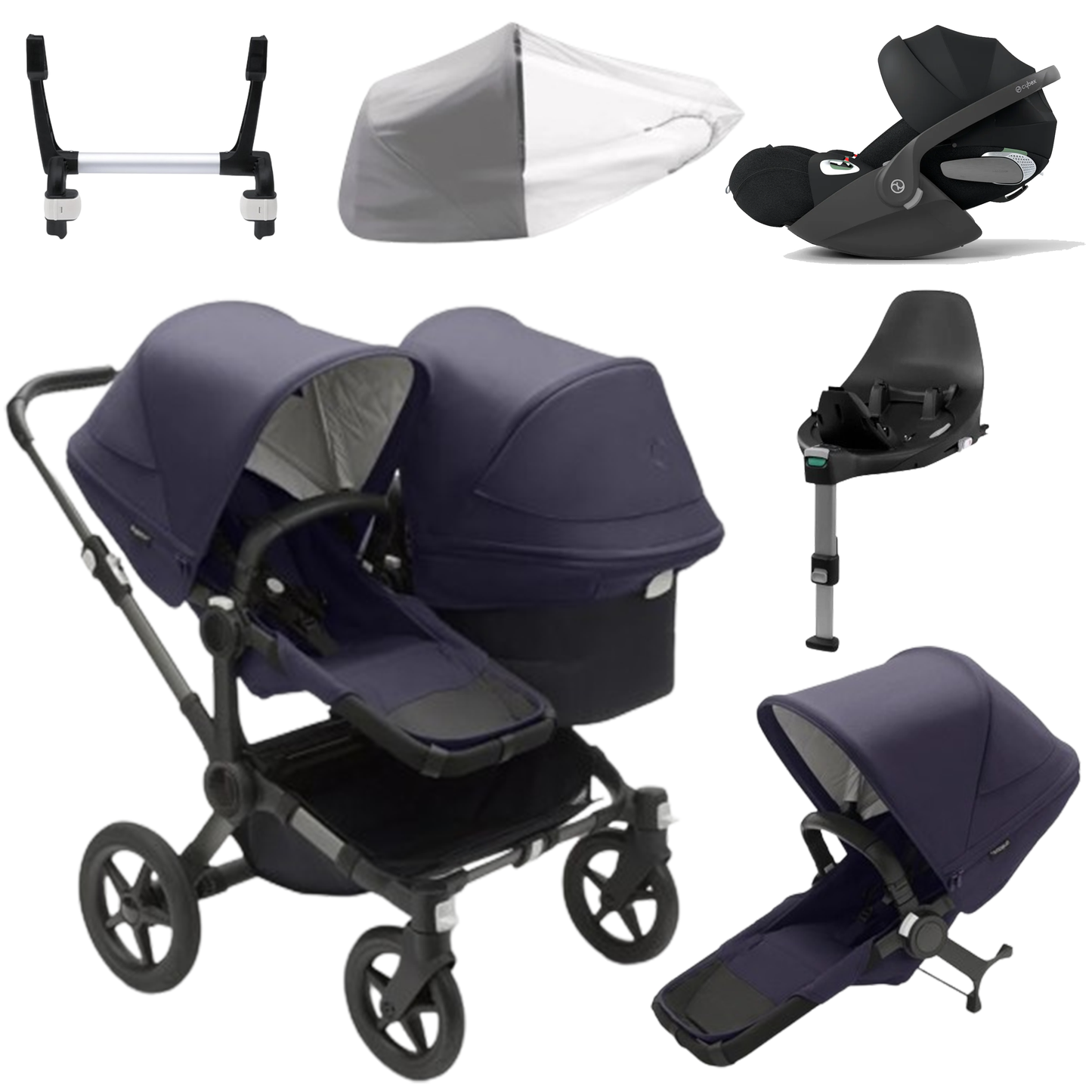 Bugaboo Donkey 5 Duo (Double) with Cybex Cloud T and Base T