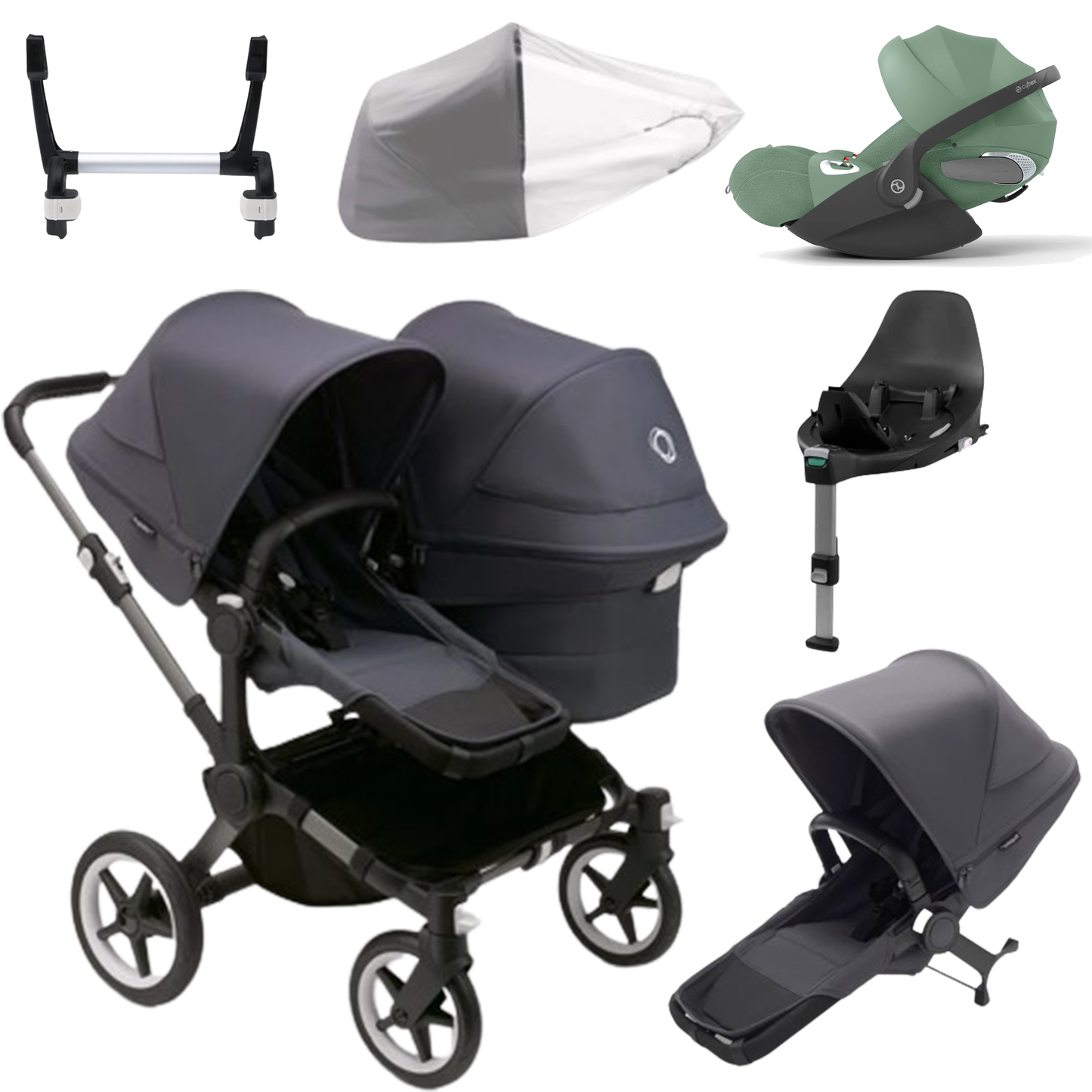 Bugaboo Donkey 5 Duo (Double) with Cybex Cloud T and Base T