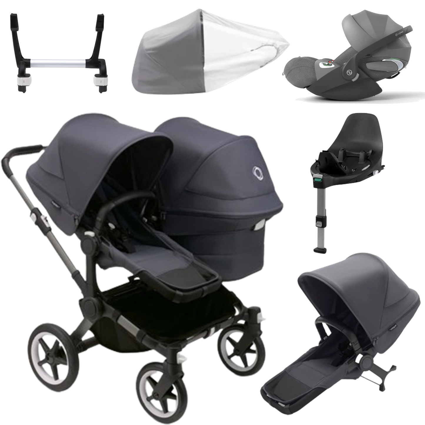 Bugaboo Donkey 5 Duo (Double) with Cybex Cloud T and Base T
