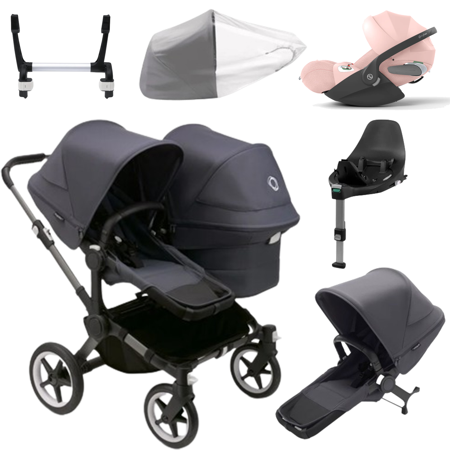 Bugaboo Donkey 5 Duo (Double) with Cybex Cloud T and Base T