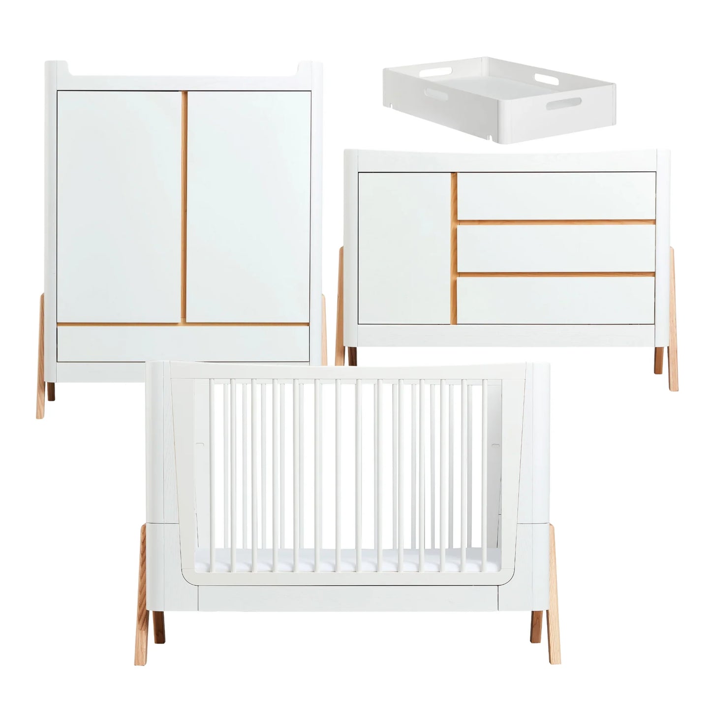 Gaia Baby Hera 4 Piece Set with Cot, Dresser, Wardrobe and Changing Station