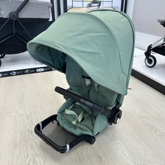 Ex Display Cybex Mios with Black Frame, Grey Carrycot & Green Seat Unit