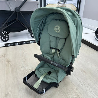 Ex Display Cybex Mios with Black Frame, Grey Carrycot & Green Seat Unit