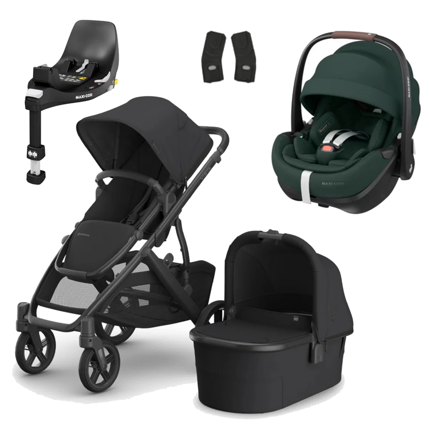 UPPAbaby Vista V3 Buggy with Maxi Cosi Pebble 360 Pro2 and Familyfix Pro Isofix Base