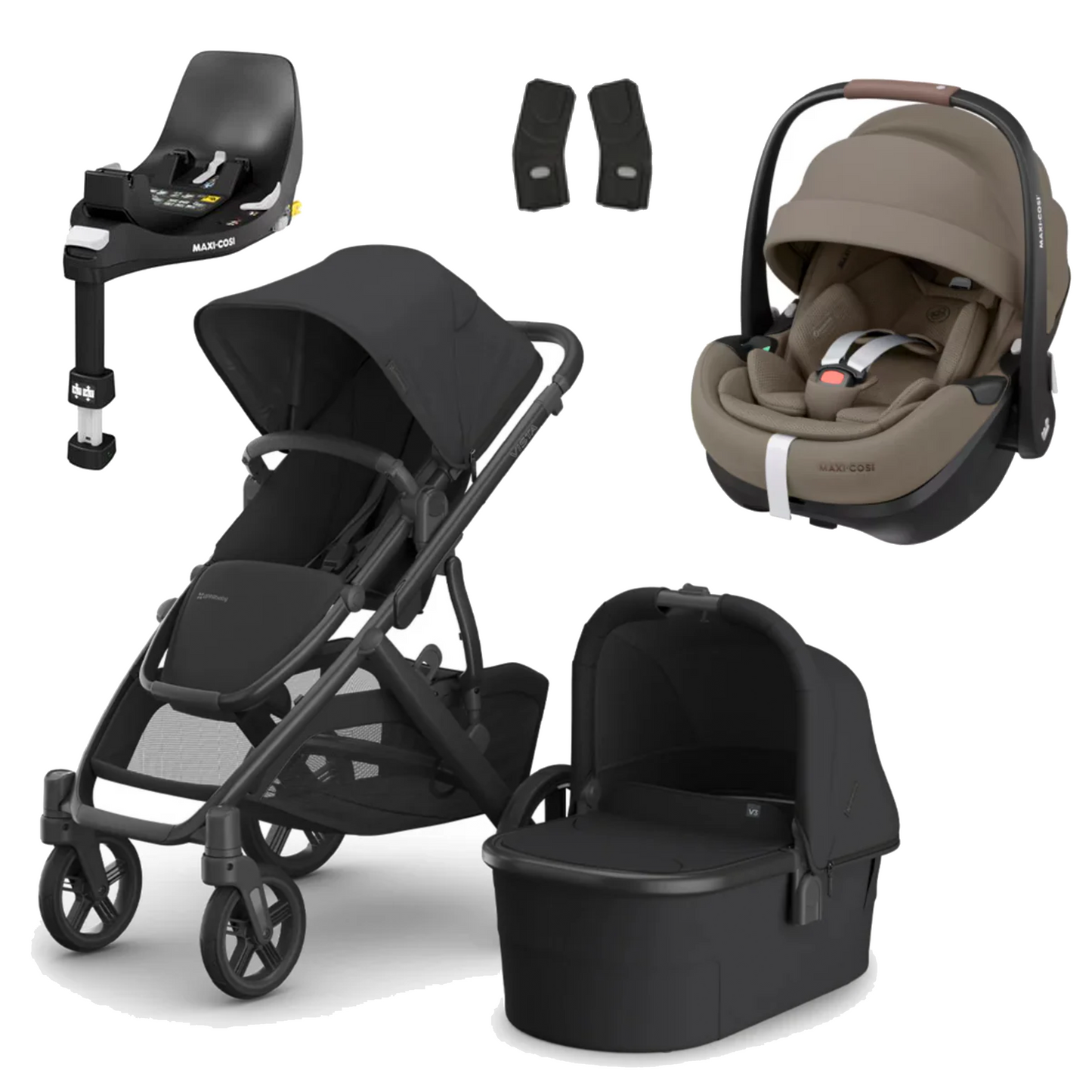 UPPAbaby Vista V3 Buggy with Maxi Cosi Pebble 360 Pro2 and Familyfix Pro Isofix Base
